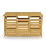 Livingandhome Outdoor Spruce Wood Trash Can Storage Shed