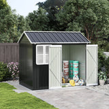 8.3 x 5.4ft Metal Apex Roof Garden Shed Outdoor Storage House