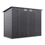 Outdoor Galvanized Steel Storage Shed with Dual Doors