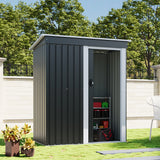 5 x 3 FT Outdoor Metal Storage Shed with Lockable Door for Garden (Ver. 2)