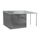 6X9FT Outdoor Metal Pent Roof Storage Shed with Lean-to (Ver.2)