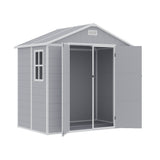 8x4ft Apex Roof Garden PP Tool Shed Outdoor Patio Storage House