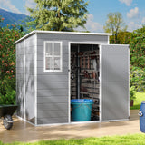 6 x 6FT Durable PP Storage Shed with Pent Roof, Window, and Vent (Ver.2)