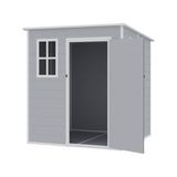 6 x 6FT Durable PP Storage Shed with Pent Roof, Window, and Vent (Ver.2)
