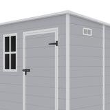6 x 6FT Durable PP Storage Shed with Pent Roof, Window, and Vent (Ver.2)