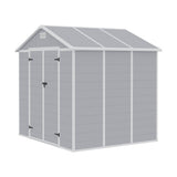 8x6ft Outdoor Apex Roof Plastic Tool Shed with Dual-door (Ver.2)