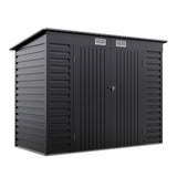 Outdoor Galvanized Steel Storage Shed with Dual Doors
