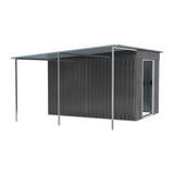 6X9FT Outdoor Metal Pent Roof Storage Shed with Lean-to (Ver.2)