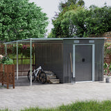 6X9FT Outdoor Metal Pent Roof Storage Shed with Lean-to (Ver.2)