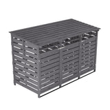 Livingandhome Outdoor Spruce Wood Trash Can Storage Shed