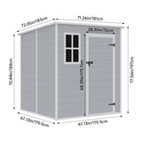 6 x 6FT Durable PP Storage Shed with Pent Roof, Window, and Vent (Ver.2)