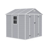 8x6ft Outdoor Apex Roof Plastic Tool Shed with Dual-door (Ver.2)