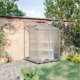 Livingandhome Lean-to Aluminum Greenhouse with Sliding Door, PM1041PM1042